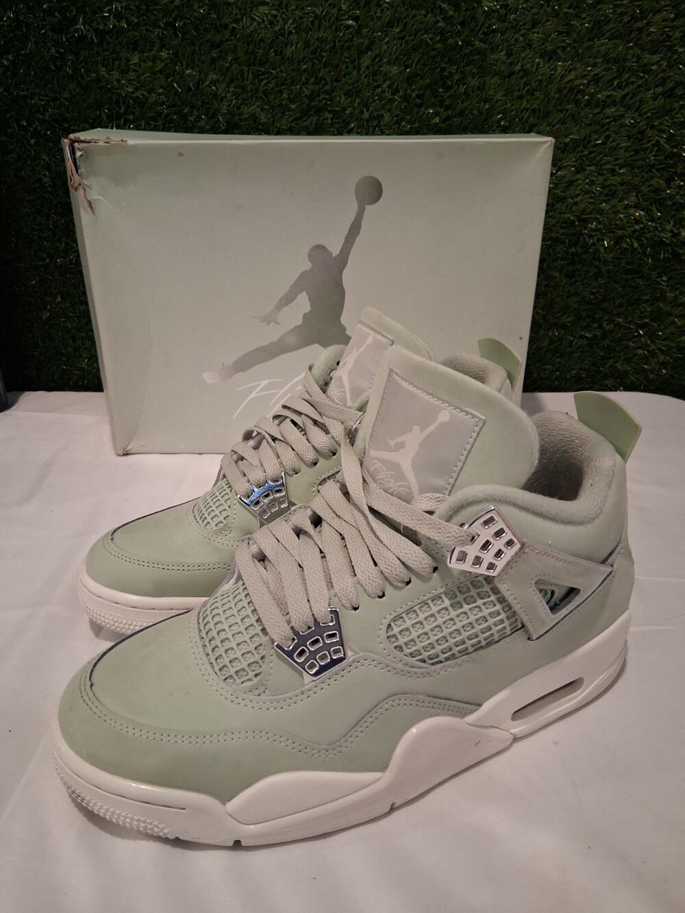 Nike Air Jordan 4 Retro Seafoam Sail HV0823-003 Women's Size 9 No Insoles...
